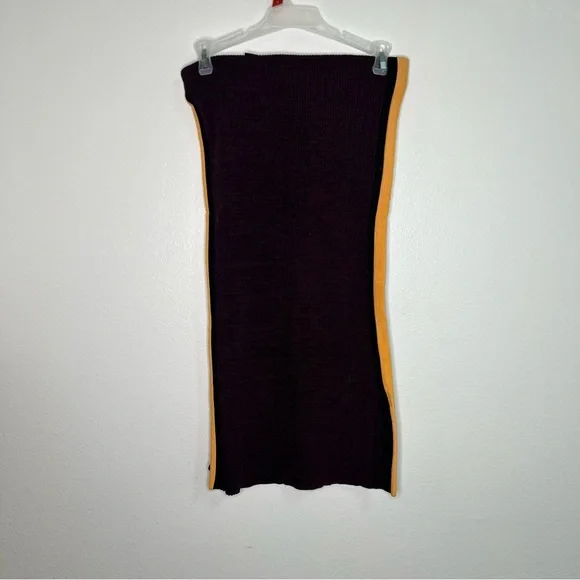 Scotch & Soda burgundy and yellow stripe ribbed sweater skirt - Picture 3 of 6